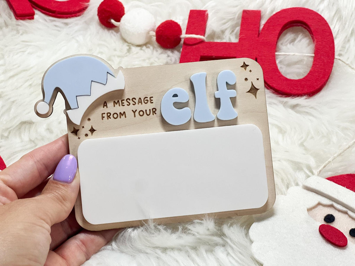 Message from your Elf Sign, Elf accessory, Dry Erase Board Reusable Elf Prop, Christmas Decor, Mini Elf Dry Erase Board, Elf Kit Idea