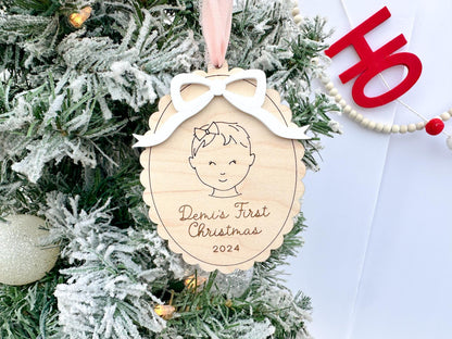Family Ornament 2024, Family Portrait Christmas Ornament, Grandkids Ornament, Yearly Ornament Family Memory, Personalized Christmas Ornament