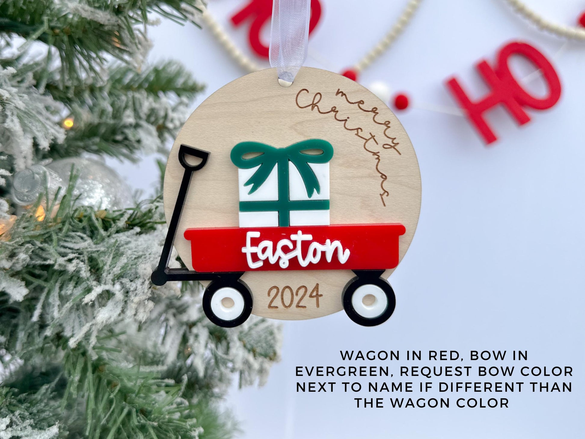 Baby's First Christmas 2024 Ornament, My First Christmas Wagon Ornament, Kids Merry Christmas Ornament, Second Christmas Ornament Gift Tag