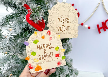 Kids Christmas Fingerprint Art Ornament, DIY Christmas Activity, Classroom Gift Christmas Craft, Kids Keepsake Ornament, Gifts Grandparents