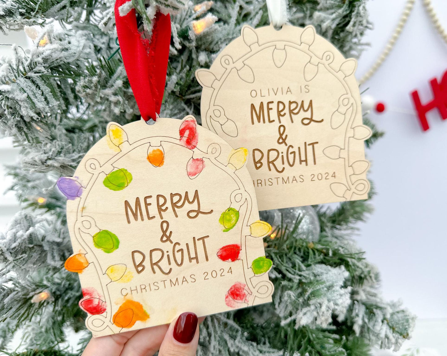 Kids Christmas Fingerprint Art Ornament, DIY Christmas Activity, Classroom Gift Christmas Craft, Kids Keepsake Ornament, Gifts Grandparents