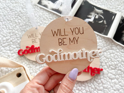 Will you be my Godmother & Godfather Christmas Ornament Set, Godparent Proposal Gift Idea, Godmother Ornament Proposal, Godparents Gift idea