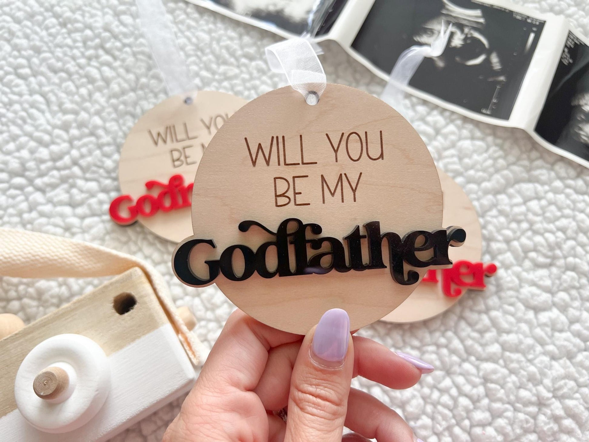 Will you be my Godmother & Godfather Christmas Ornament Set, Godparent Proposal Gift Idea, Godmother Ornament Proposal, Godparents Gift idea