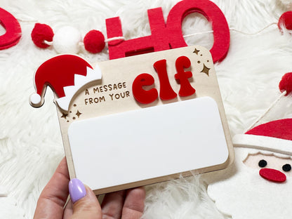 Message from your Elf Sign, Elf accessory, Dry Erase Board Reusable Elf Prop, Christmas Decor, Mini Elf Dry Erase Board, Elf Kit Idea