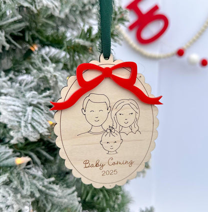 Family Ornament 2024, Family Portrait Christmas Ornament, Grandkids Ornament, Yearly Ornament Family Memory, Personalized Christmas Ornament