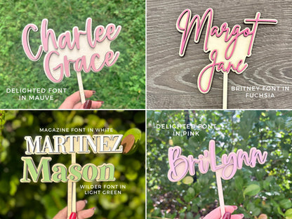Personalized Baby Name Cake Topper, Baby Shower Cake Topper, Custom Name Birthday Cake Topper, Neutral Baby Shower Decor, Boy or Girl
