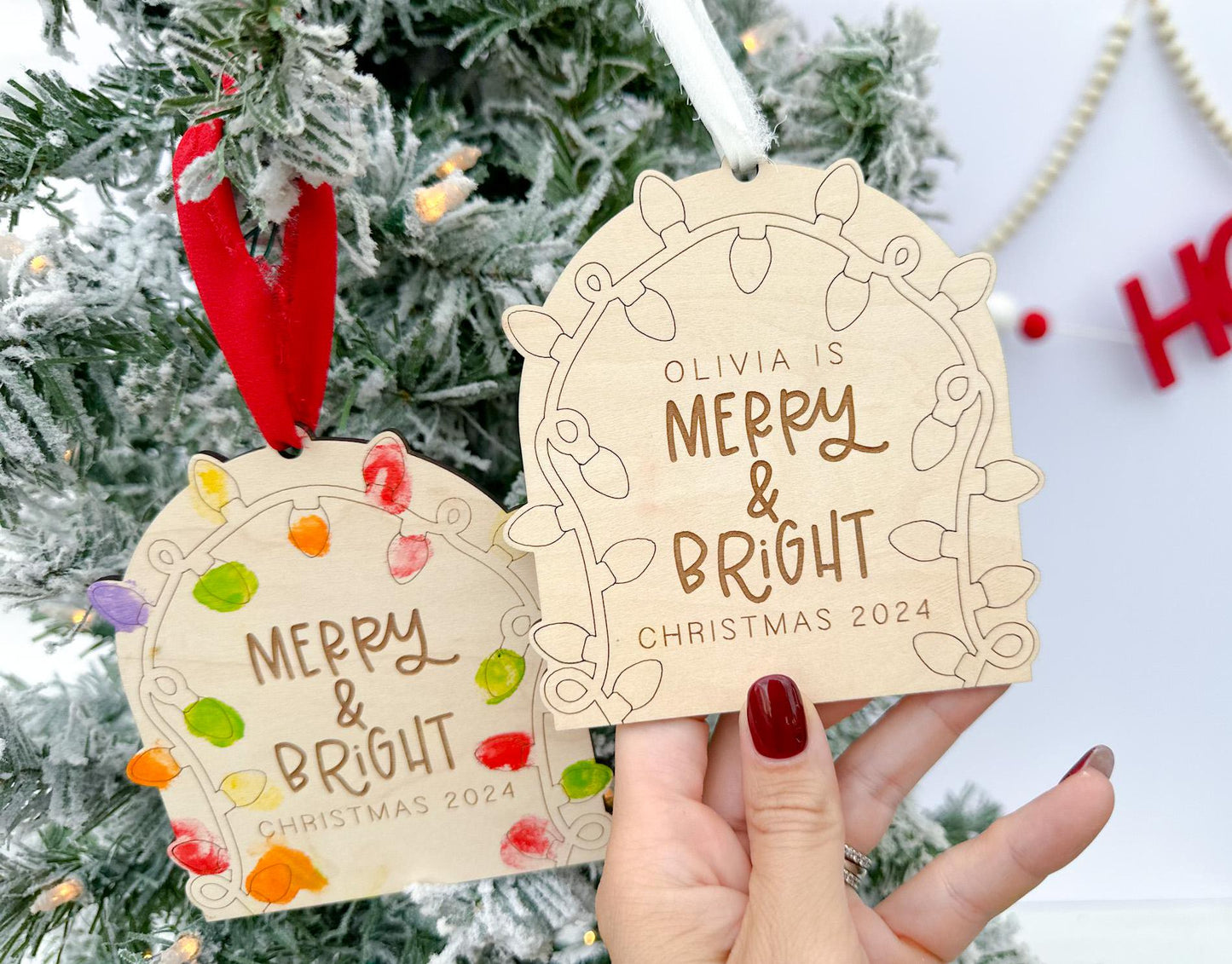 Kids Christmas Fingerprint Art Ornament, DIY Christmas Activity, Classroom Gift Christmas Craft, Kids Keepsake Ornament, Gifts Grandparents