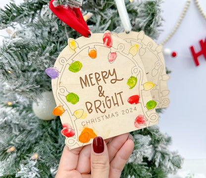 Kids Christmas Fingerprint Art Ornament, DIY Christmas Activity, Classroom Gift Christmas Craft, Kids Keepsake Ornament, Gifts Grandparents