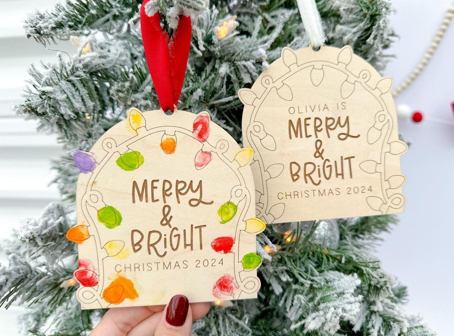 Kids Christmas Fingerprint Art Ornament, DIY Christmas Activity, Classroom Gift Christmas Craft, Kids Keepsake Ornament, Gifts Grandparents