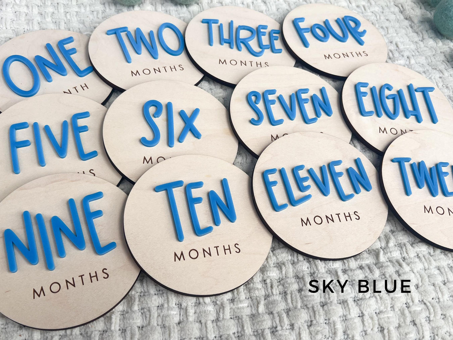 Baby Milestone Tracker, 1-12 Monthly Baby milestone cards, Monthly Wooden Milestone Discs, Personalized Month Signs Baby Acrylic Hello