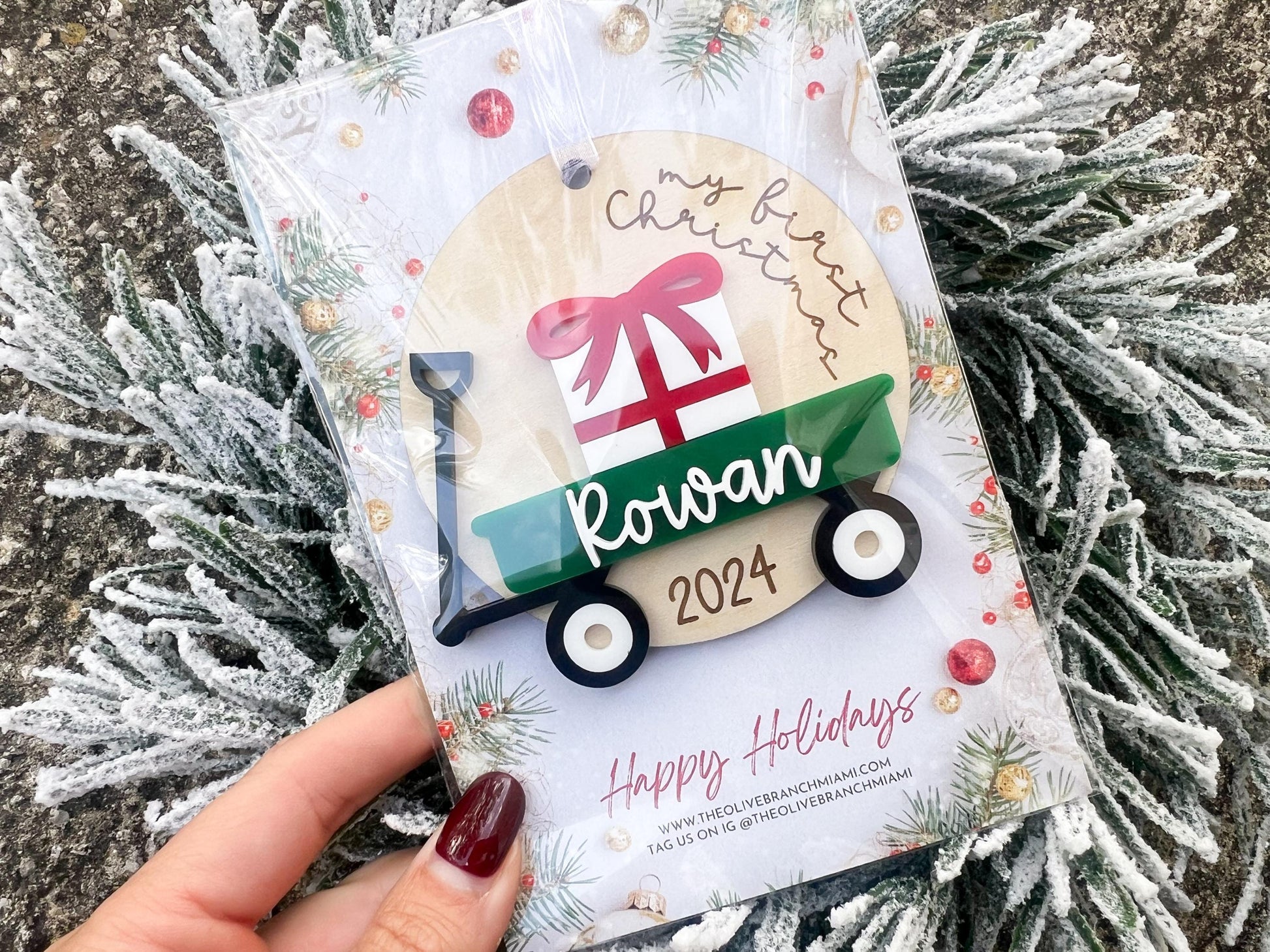 Baby's First Christmas 2024 Ornament, My First Christmas Wagon Ornament, Kids Merry Christmas Ornament, Second Christmas Ornament Gift Tag