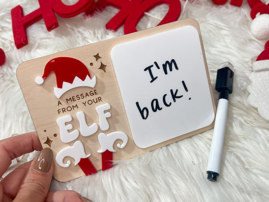Message from your Elf Sign, Mini Elf Message Board, Elf accessory, Dry Erase Board Reusable Elf Prop, Christmas Decor, Elf Kit Idea
