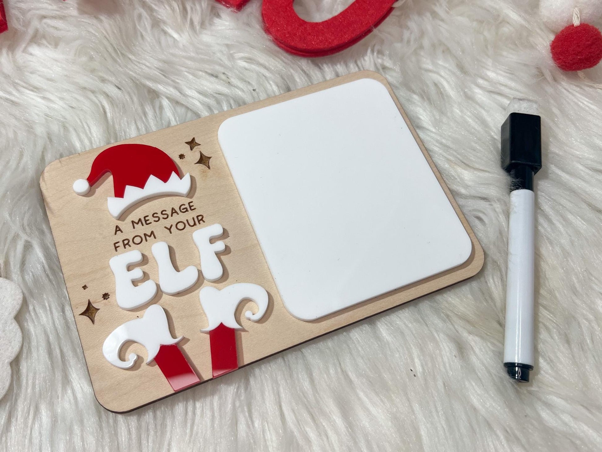 Message from your Elf Sign, Mini Elf Message Board, Elf accessory, Dry Erase Board Reusable Elf Prop, Christmas Decor, Elf Kit Idea
