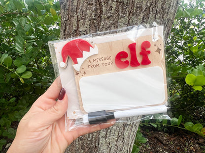 Message from your Elf Sign, Elf accessory, Dry Erase Board Reusable Elf Prop, Christmas Decor, Mini Elf Dry Erase Board, Elf Kit Idea