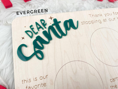 Santa Cookie Plate, Santa's Milk And Cookie Tray, Dear Santa Treat Board, Personalized Christmas Eve Kids Cookie Plate, Cookies For Santa