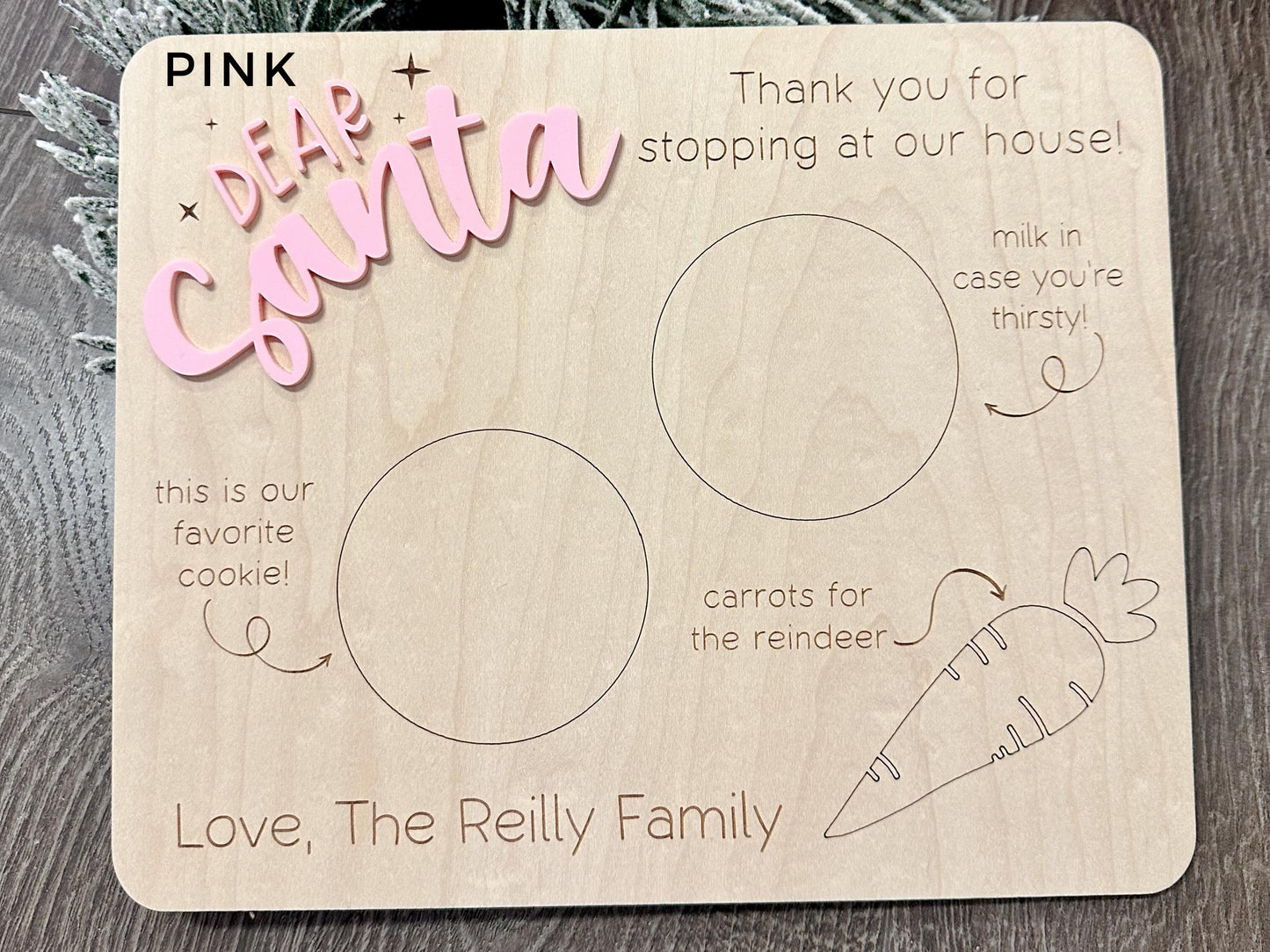 Santa Cookie Plate, Santa's Milk And Cookie Tray, Dear Santa Treat Board, Personalized Christmas Eve Kids Cookie Plate, Cookies For Santa