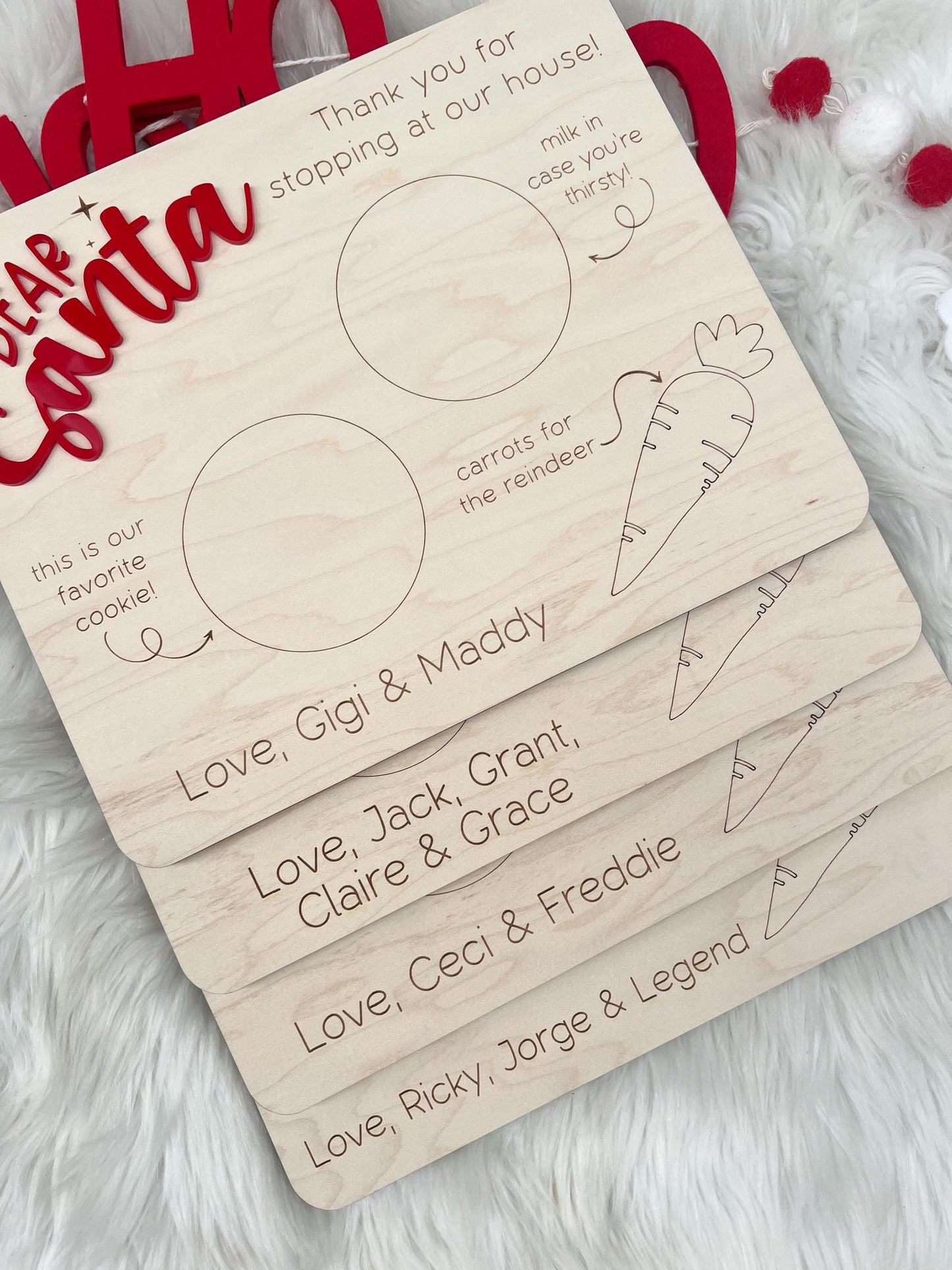 Santa Cookie Plate, Santa's Milk And Cookie Tray, Dear Santa Treat Board, Personalized Christmas Eve Kids Cookie Plate, Cookies For Santa