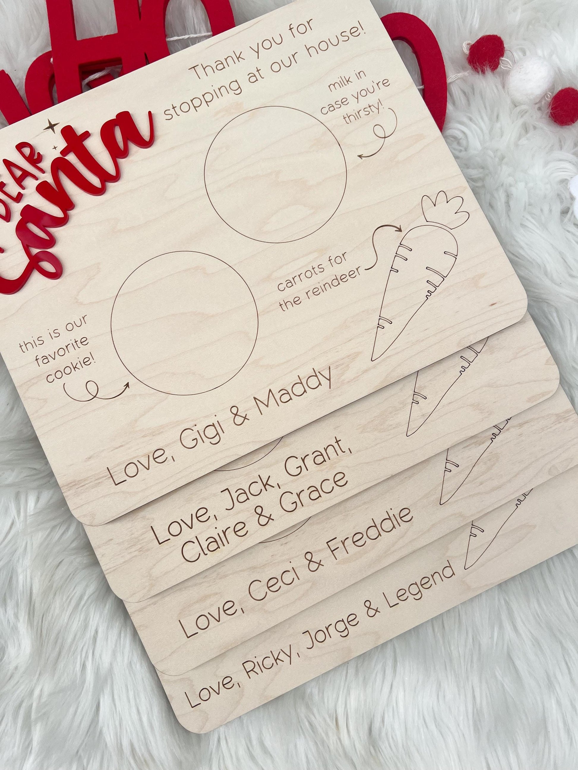 Santa Cookie Plate, Santa's Milk And Cookie Tray, Dear Santa Treat Board, Personalized Christmas Eve Kids Cookie Plate, Cookies For Santa