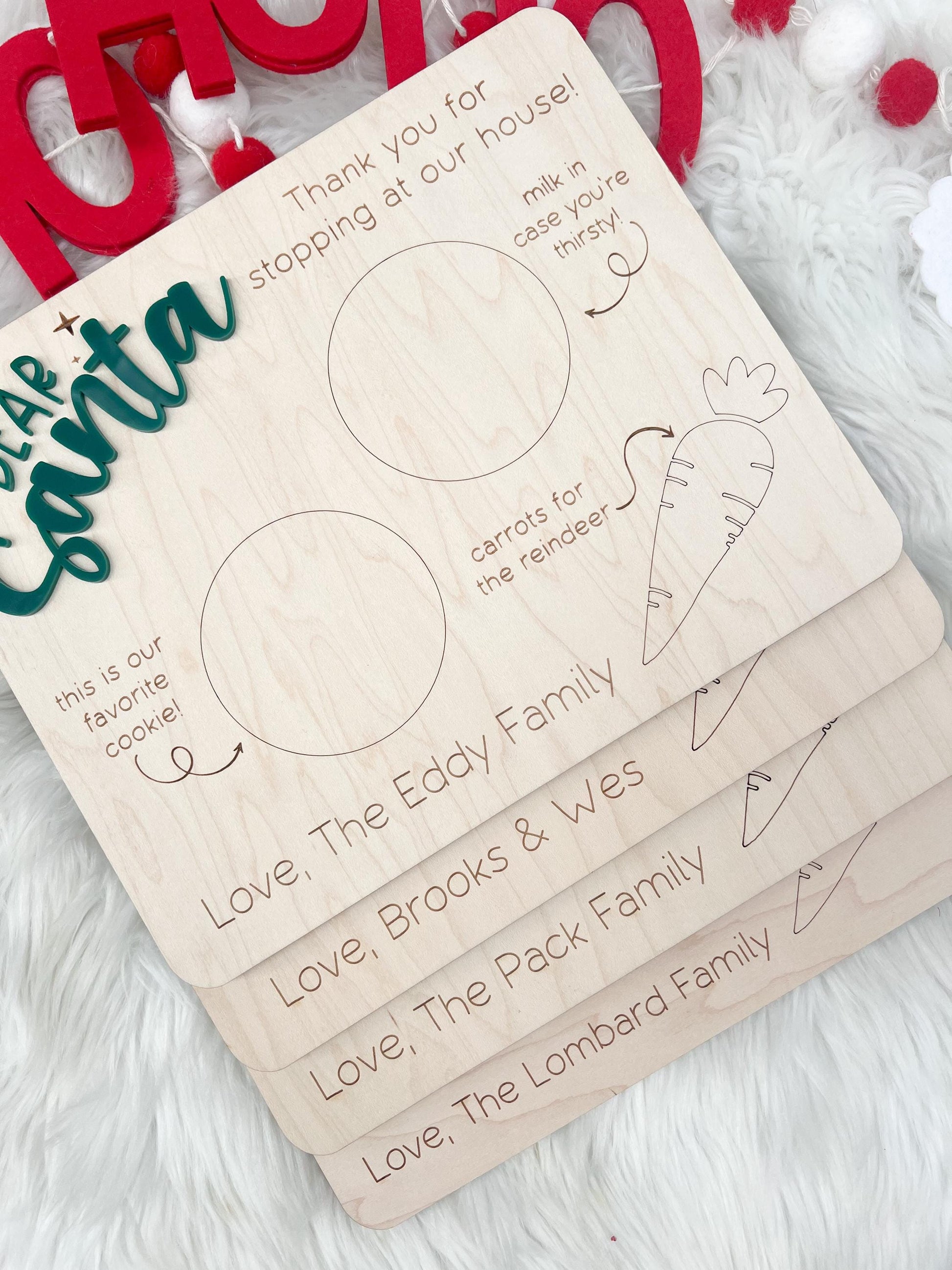 Santa Cookie Plate, Santa's Milk And Cookie Tray, Dear Santa Treat Board, Personalized Christmas Eve Kids Cookie Plate, Cookies For Santa