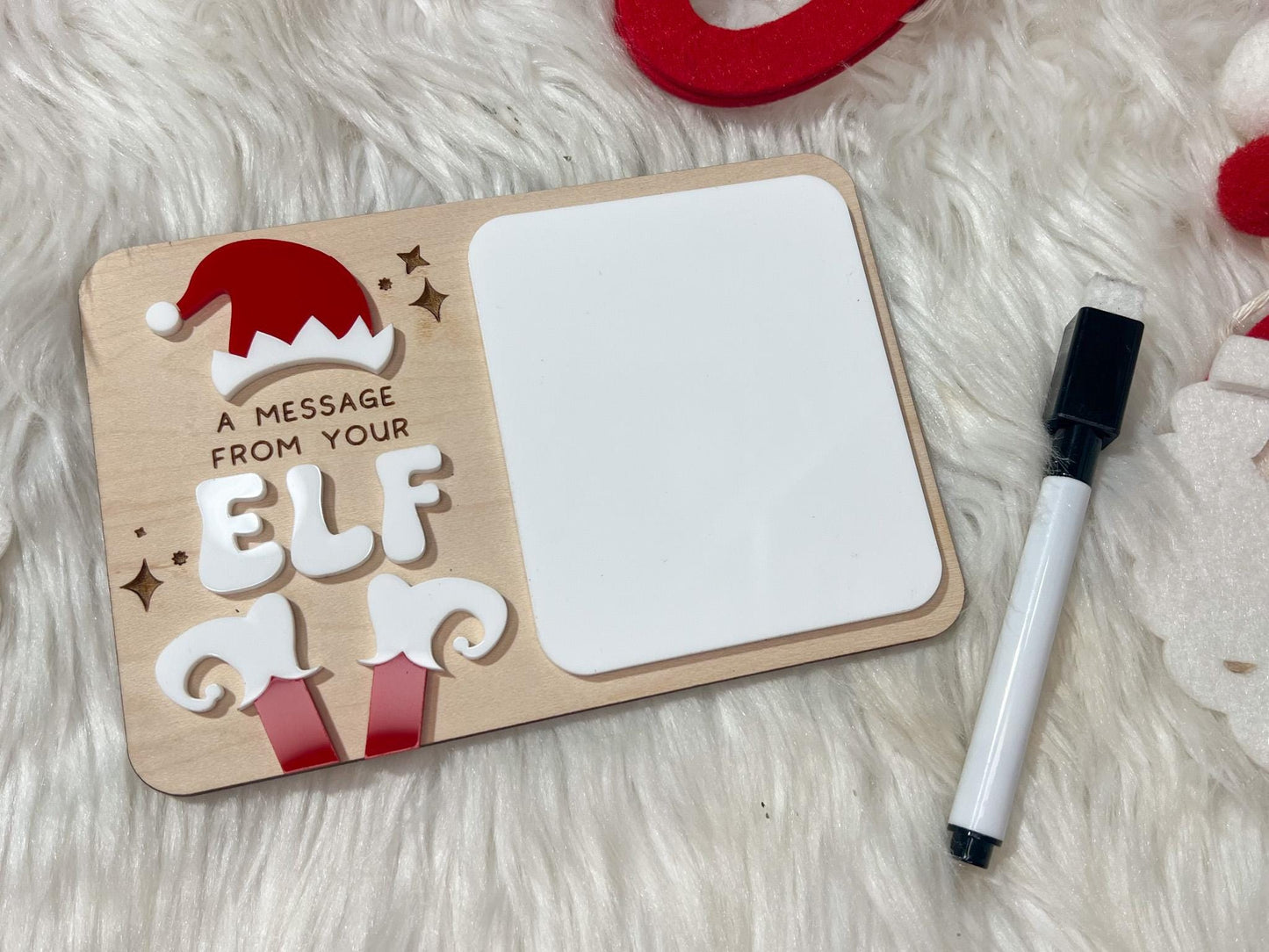 Message from your Elf Sign, Mini Elf Message Board, Elf accessory, Dry Erase Board Reusable Elf Prop, Christmas Decor, Elf Kit Idea