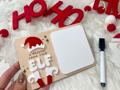 Message from your Elf Sign, Mini Elf Message Board, Elf accessory, Dry Erase Board Reusable Elf Prop, Christmas Decor, Elf Kit Idea