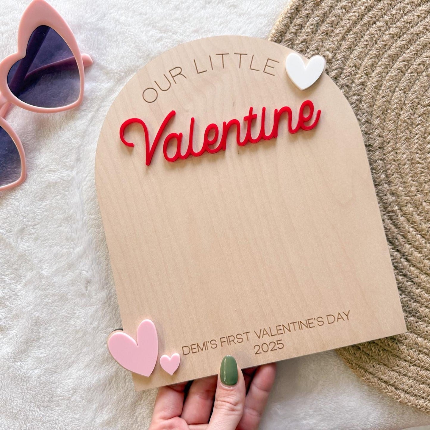 My First Valentine Kids Footprint Handprint Board