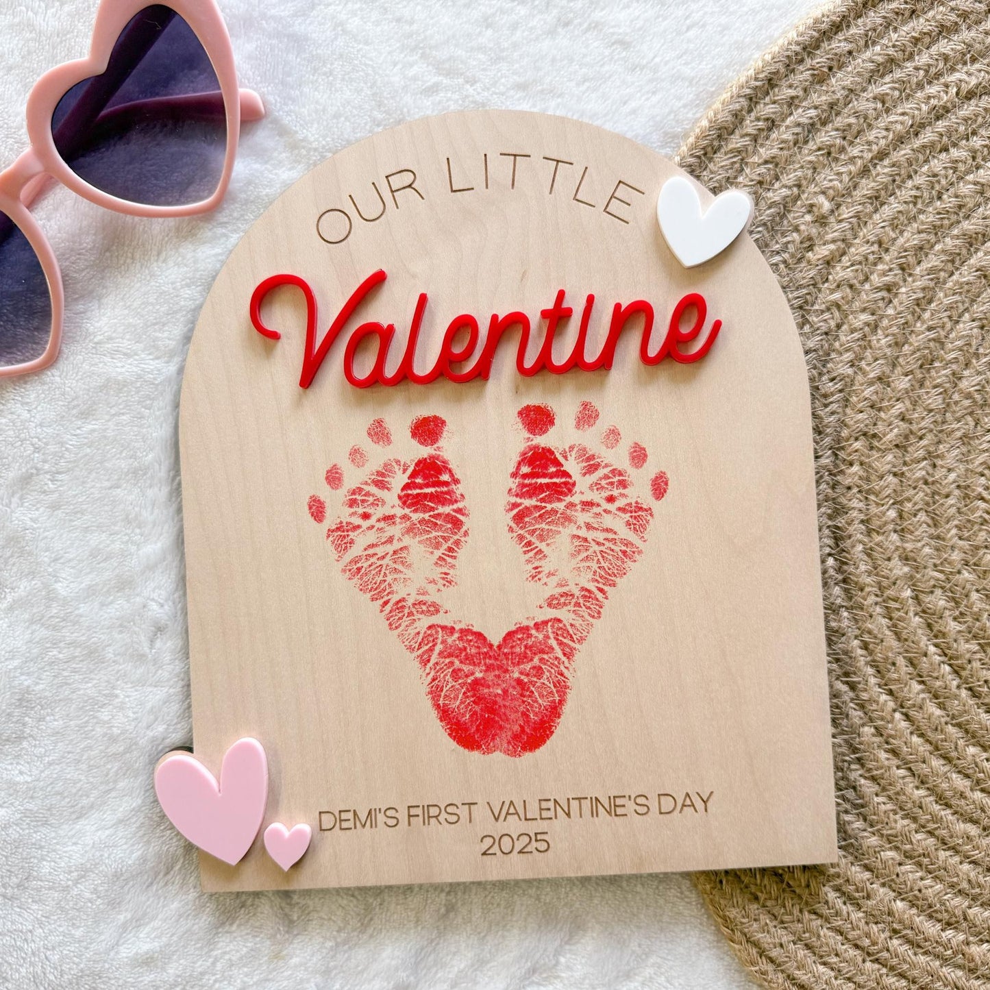 My First Valentine Kids Footprint Handprint Board