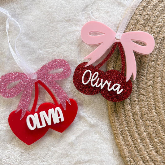 Sweet Cherry Valentine's Day Name Tag