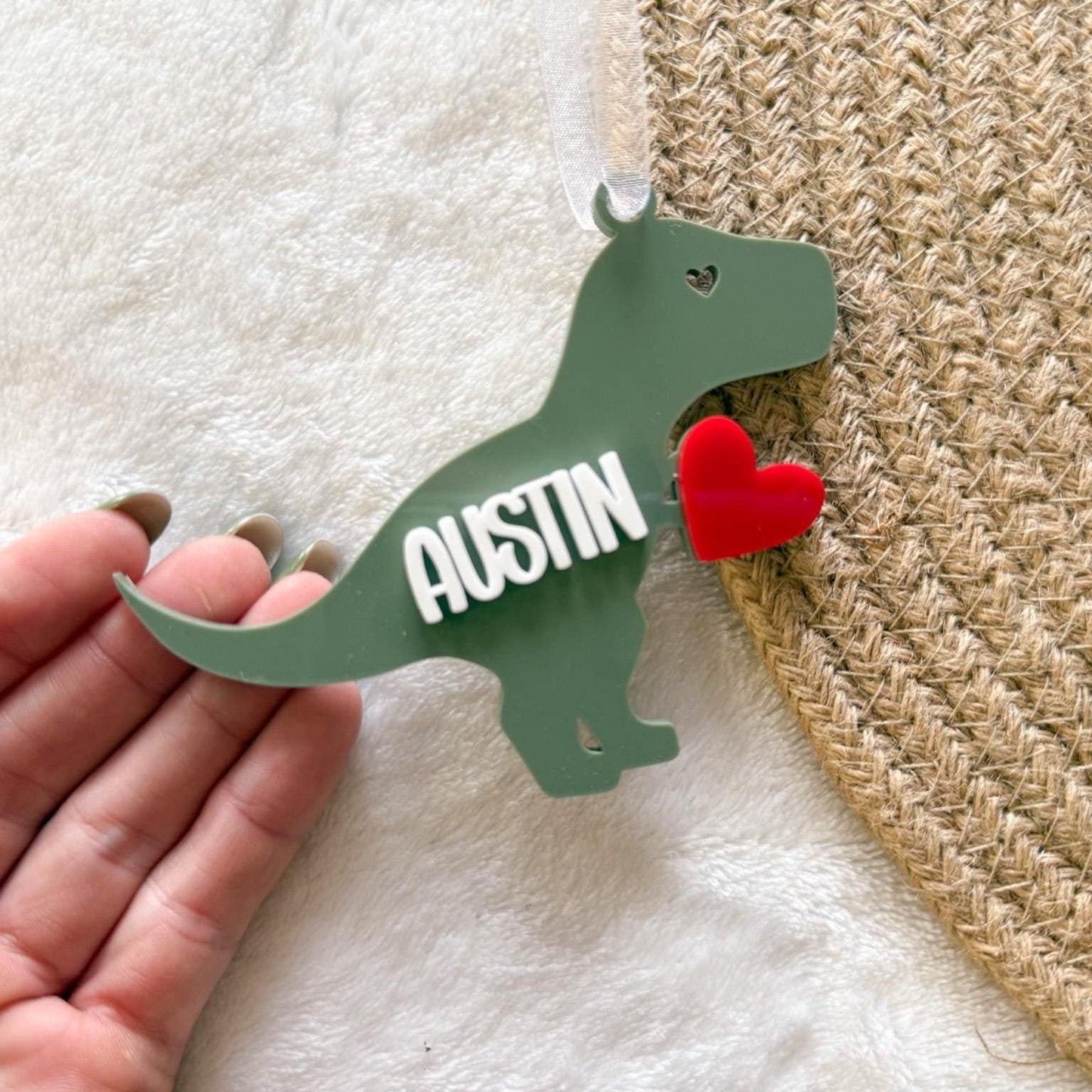 Dinosaur Valentine's Day Name Tag