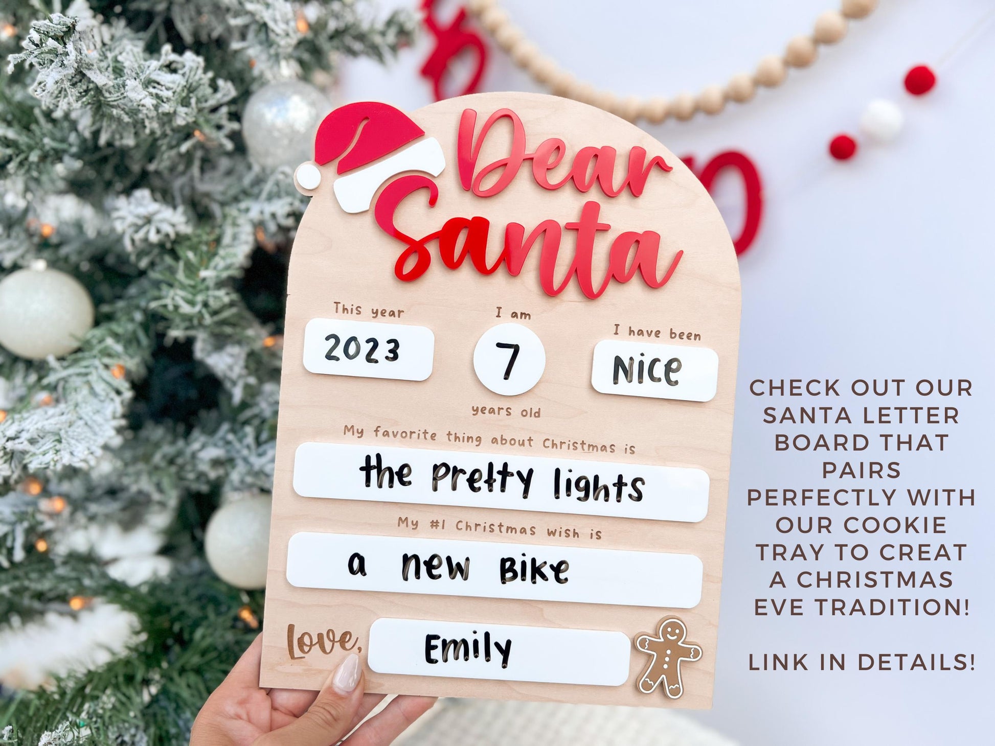 Santa Cookie Plate, Santa's Milk And Cookie Tray, Dear Santa Treat Board, Personalized Christmas Eve Kids Cookie Plate, Cookies For Santa