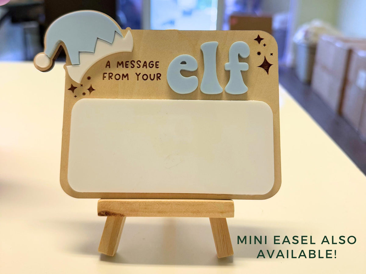 Message from your Elf Sign, Elf accessory, Dry Erase Board Reusable Elf Prop, Christmas Decor, Mini Elf Dry Erase Board, Elf Kit Idea