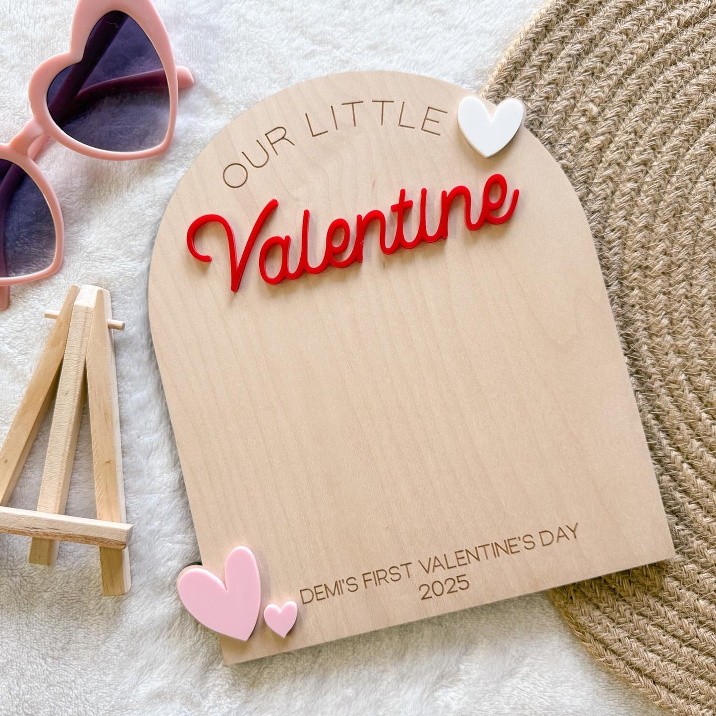 My First Valentine Kids Footprint Handprint Board