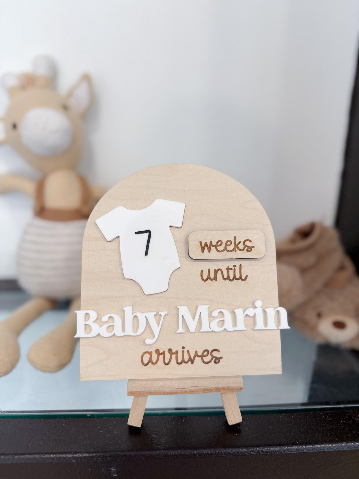 Baby Countdown Sign, Weeks until Baby Arrives, Days until Baby Coming Soon, Custom Baby Arriving Soon Sign, Due Date Tracker, Pregnancy Gift