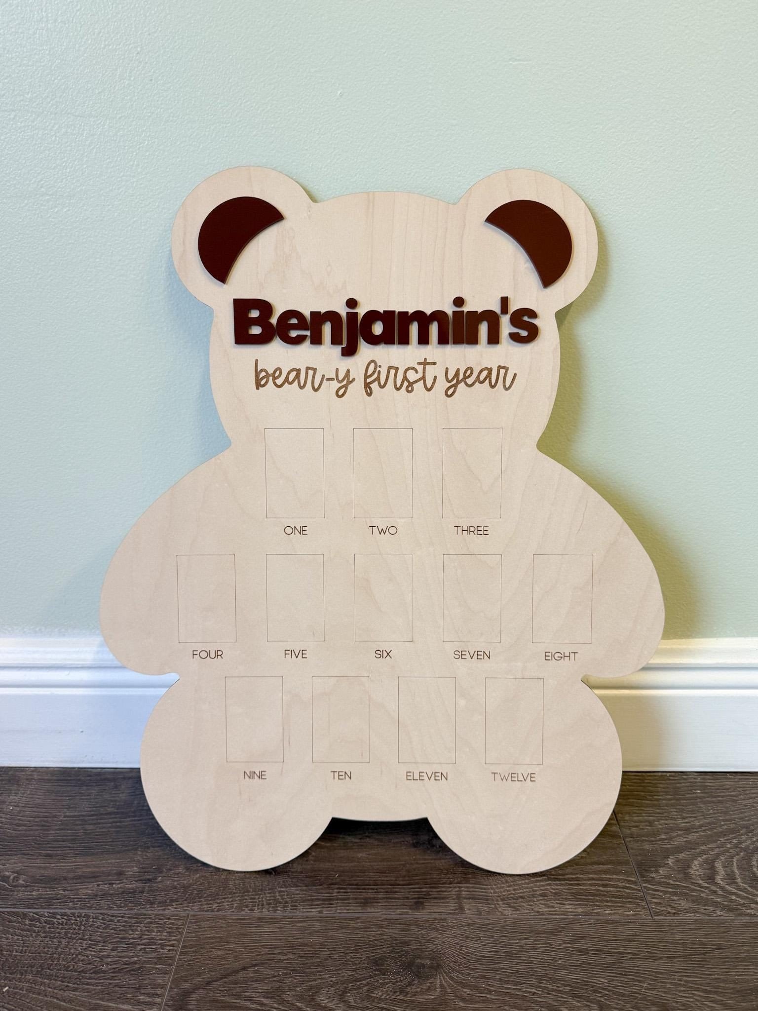 Beary First Birthday One Year of Photo Board, Beary First Year Board, Teddy Bear Birthday Theme, Bear Theme 1st Birthday Photo Collage