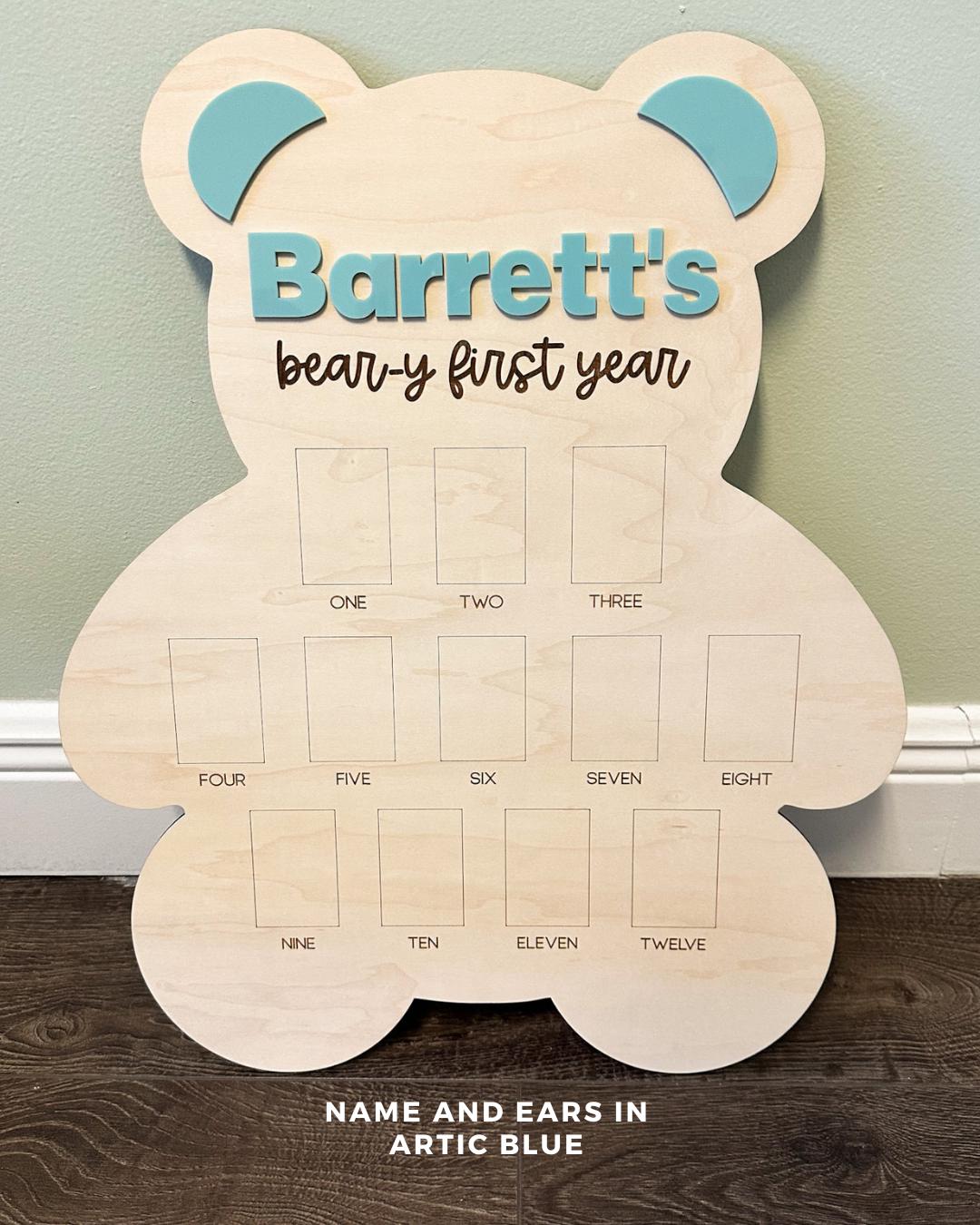 Beary First Birthday One Year of Photo Board, Beary First Year Board, Teddy Bear Birthday Theme, Bear Theme 1st Birthday Photo Collage