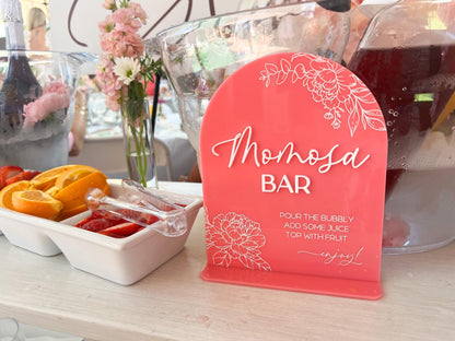 Momosa Bar Sign, Baby Shower Mimosa Bar Sign, Acrylic Mimosa Sign Gender reveal, Mimosa Menu Sign for Baby Shower, Baby Shower Decor