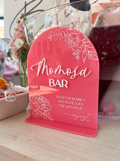 Momosa Bar Sign, Baby Shower Mimosa Bar Sign, Acrylic Mimosa Sign Gender reveal, Mimosa Menu Sign for Baby Shower, Baby Shower Decor