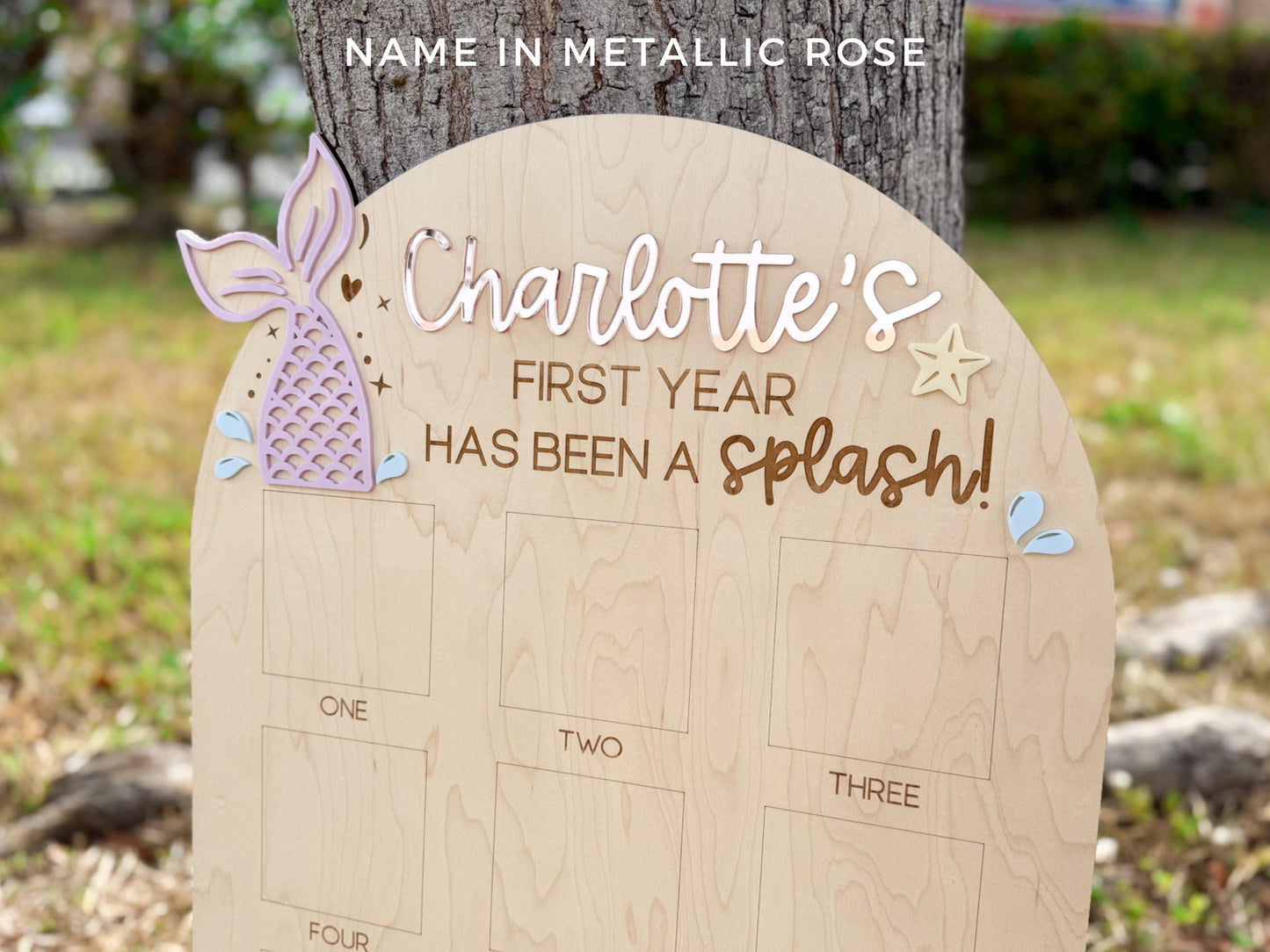 Mermaid First Birthday Photo Board, Oneder the Sea, One Year of Photo Board, Mermaid Birthday Decor, 1st Birthday Under The Sea
