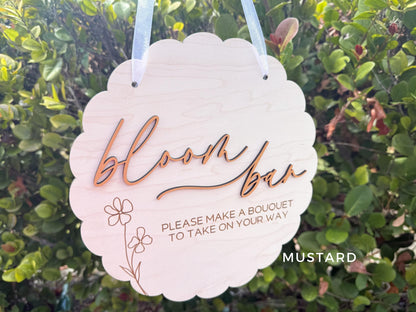 Bloom Bar Sign, Flower Bar Bridal Shower Sign, Baby in Bloom Baby Shower Sign, Hanging Make a Bouquet Sign, Bloom Bar Wedding Sign