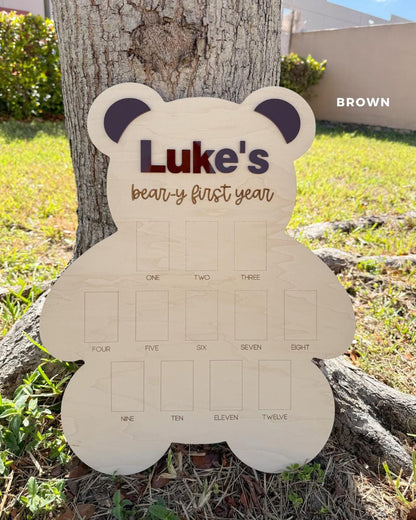 Beary First Birthday One Year of Photo Board, Beary First Year Board, Teddy Bear Birthday Theme, Bear Theme 1st Birthday Photo Collage