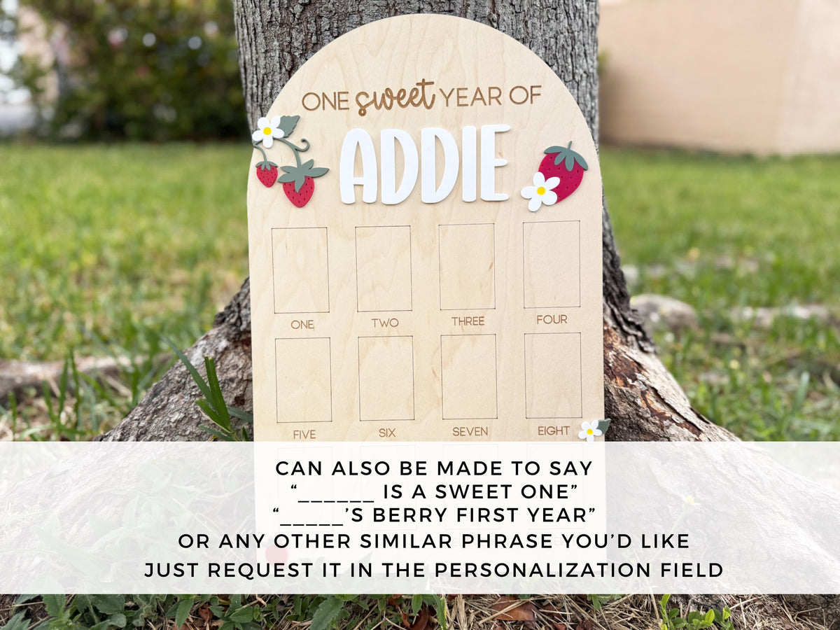 Berry First Birthday Photo Board, Berry Sweet Birthday One Year of Board Strawberry Birthday decor, One Sweet Year Display, Sweet One Decor
