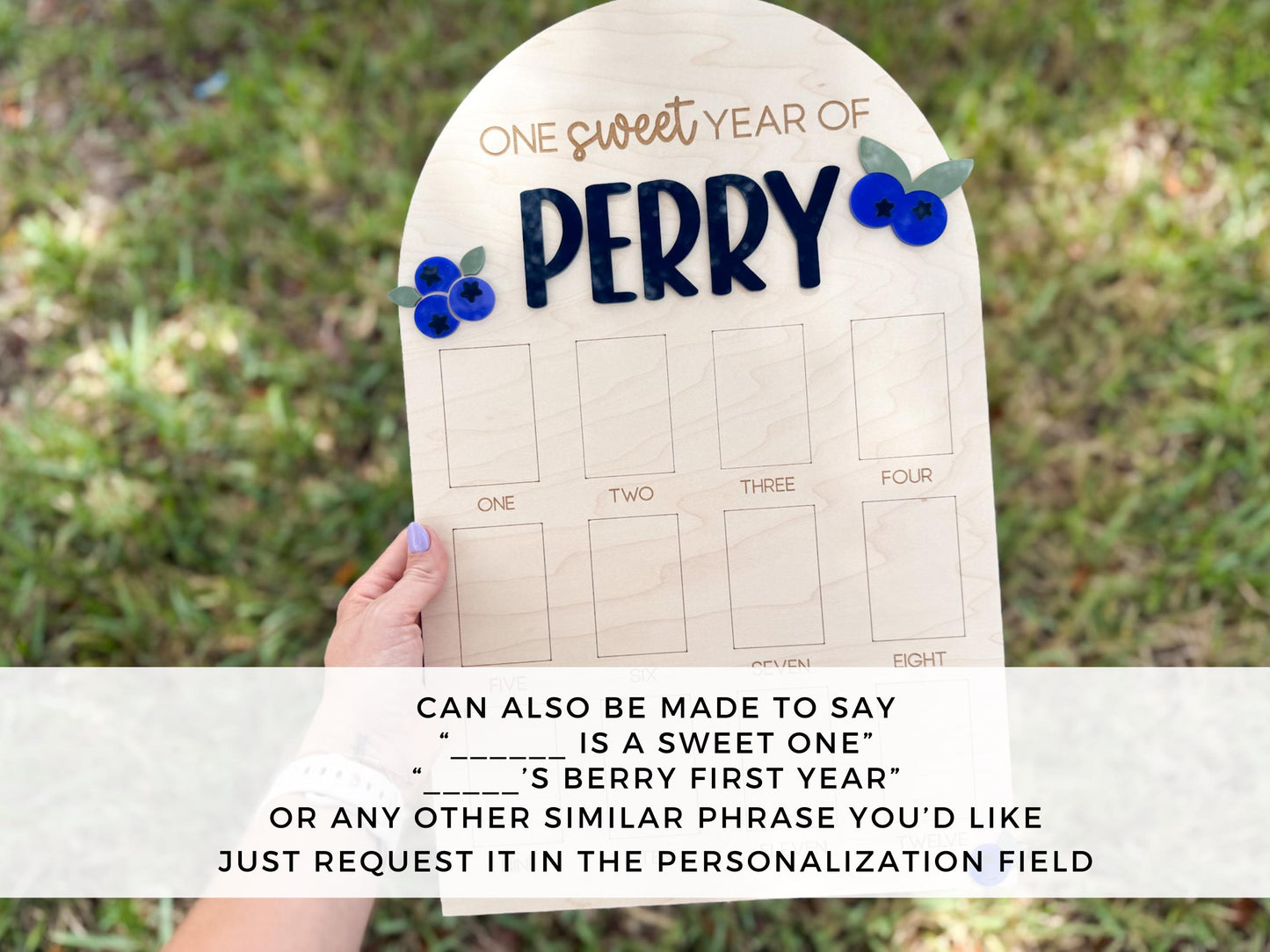 Blueberry Berry First Birthday Photo Board, One Year of Board Berry Sweet Birthday decor, Blueberry 1st birthday party decor sign, sweet one