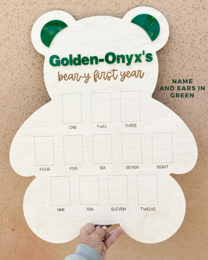 Beary First Birthday One Year of Photo Board, Beary First Year Board, Teddy Bear Birthday Theme, Bear Theme 1st Birthday Photo Collage