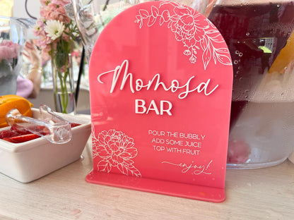 Momosa Bar Sign, Baby Shower Mimosa Bar Sign, Acrylic Mimosa Sign Gender reveal, Mimosa Menu Sign for Baby Shower, Baby Shower Decor