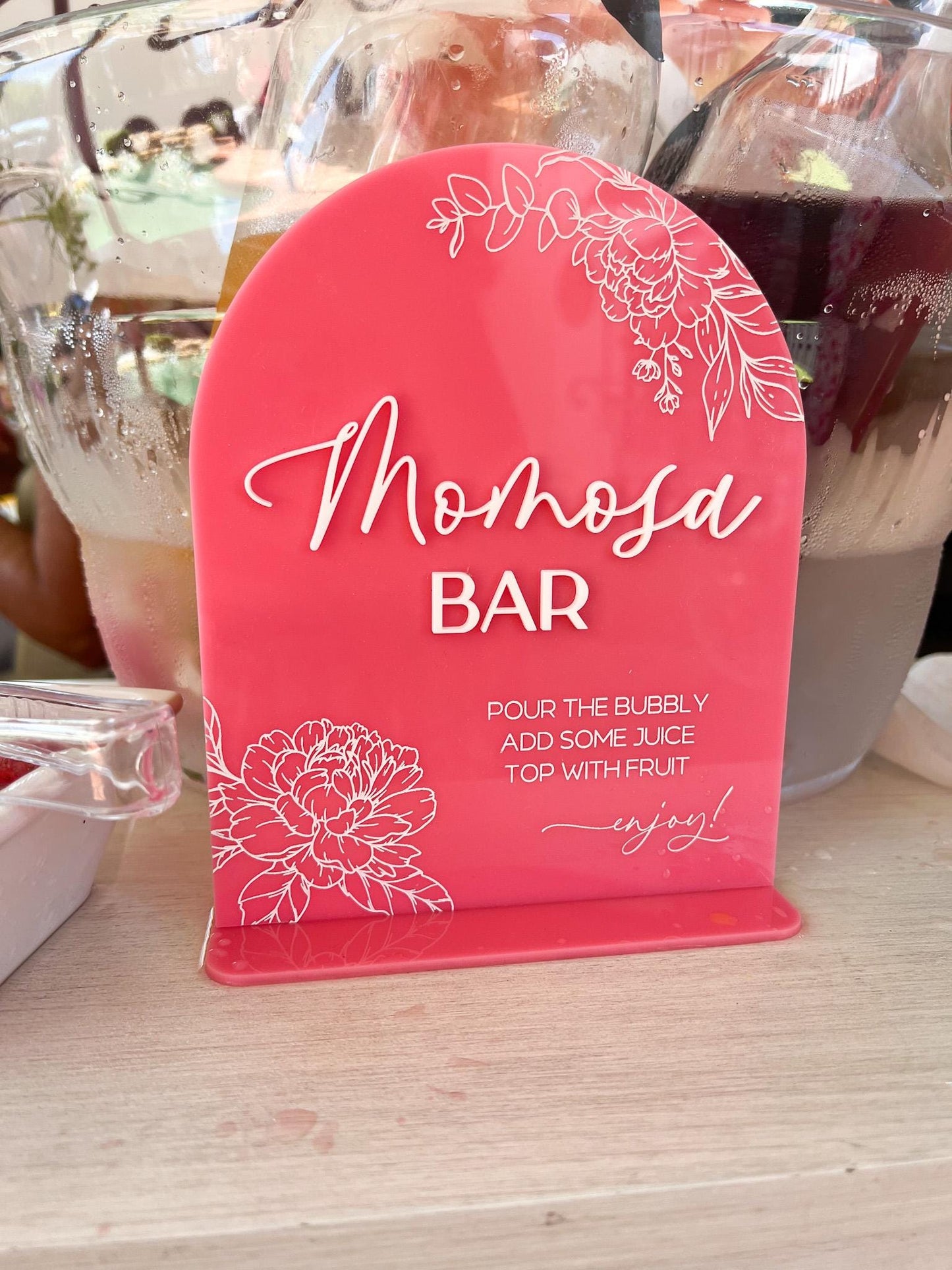 Momosa Bar Sign, Baby Shower Mimosa Bar Sign, Acrylic Mimosa Sign Gender reveal, Mimosa Menu Sign for Baby Shower, Baby Shower Decor