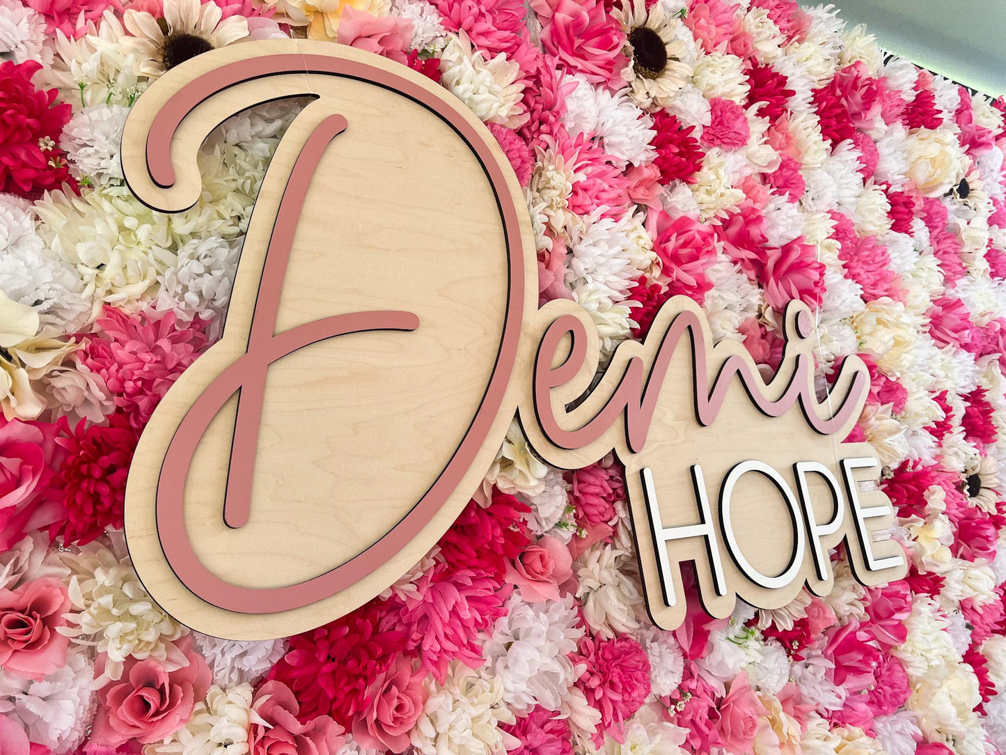 Backdrop sign with custom name for Baby Shower, Personalized Backdrop Name Sign, Large Baby Name Sign, Hedge Wall Sign, Wooden Name Cut Out