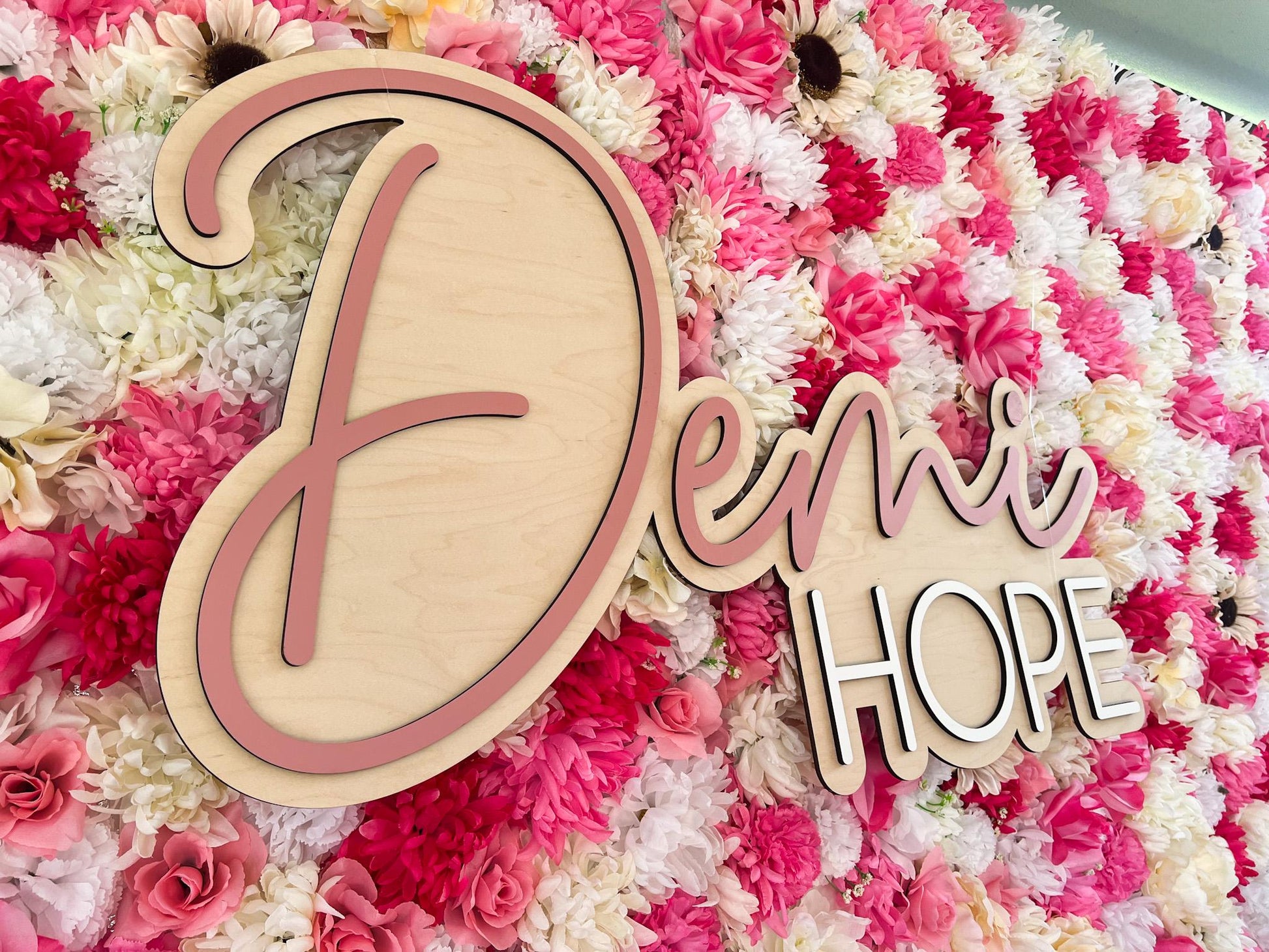 Backdrop sign with custom name for Baby Shower, Personalized Backdrop Name Sign, Large Baby Name Sign, Hedge Wall Sign, Wooden Name Cut Out