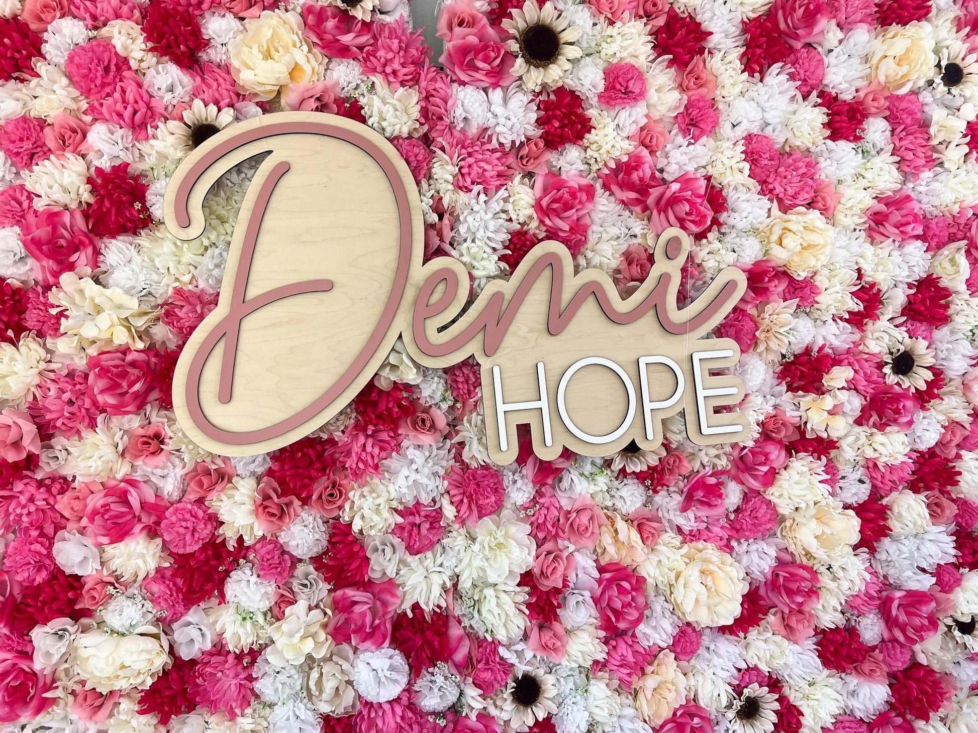 Backdrop sign with custom name for Baby Shower, Personalized Backdrop Name Sign, Large Baby Name Sign, Hedge Wall Sign, Wooden Name Cut Out