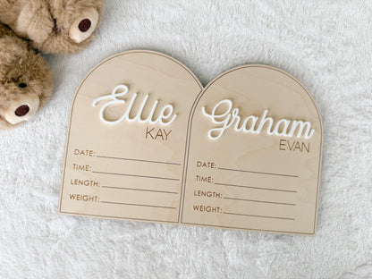 Twin Birth Announcement Sign, Twin Name Sign for Hospital, Twin Birth Stats Sign, Hospital Name sign for Twins, Baby Newborn Sign for Twins