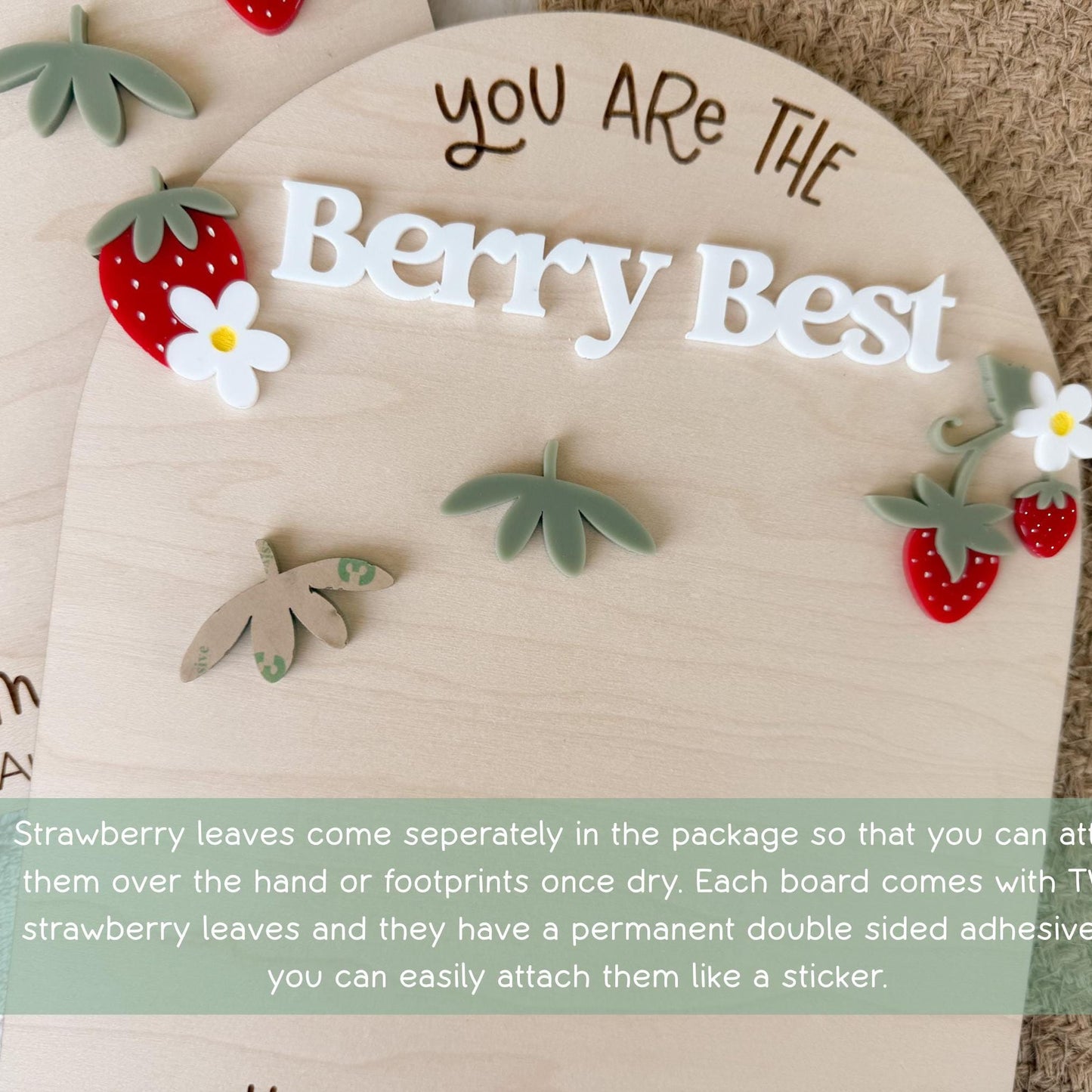 First Mother's Day Gift From Child, Strawberry Handprint Board, DIY Kids Footprint Sign, Keepsake Gift For Baby's First Mother's Day Craft